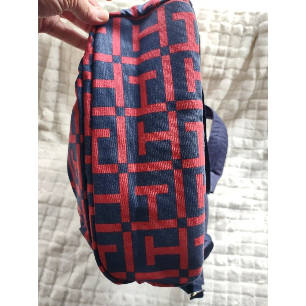 Tommy Hilfiger Backpack‎ Red Navy Geometric Logo Print